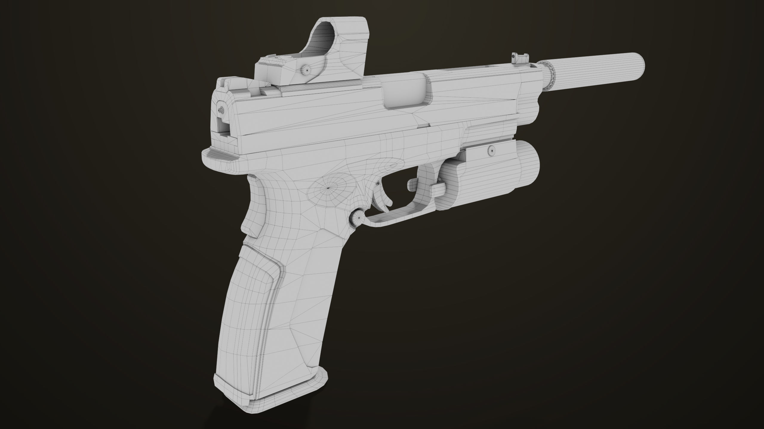 Pistol 06 Black Brown Generic All PBR Unity UE Textures Included Low-poly 3D model_40