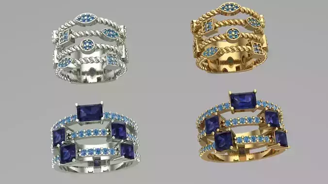 multi strand rings 3D print model