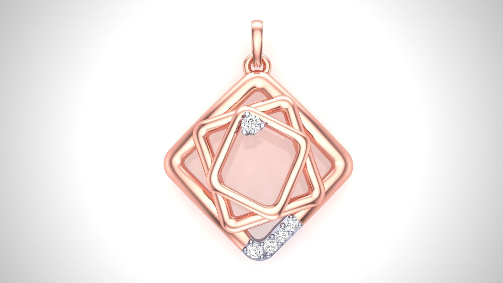 Squares with Squares Diamond Pendant 3D print model_2