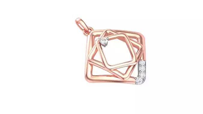 Squares with Squares Diamond Pendant 3D print model