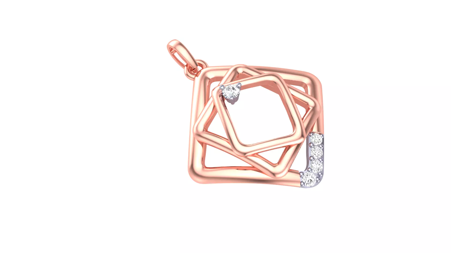 Squares with Squares Diamond Pendant 3D print model_0