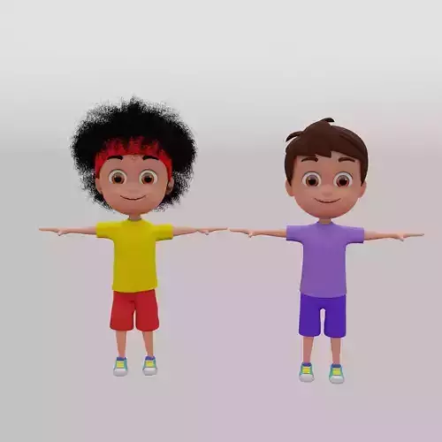 Kaddu Paddu Cartoon Character no copyright Low-poly 3D model