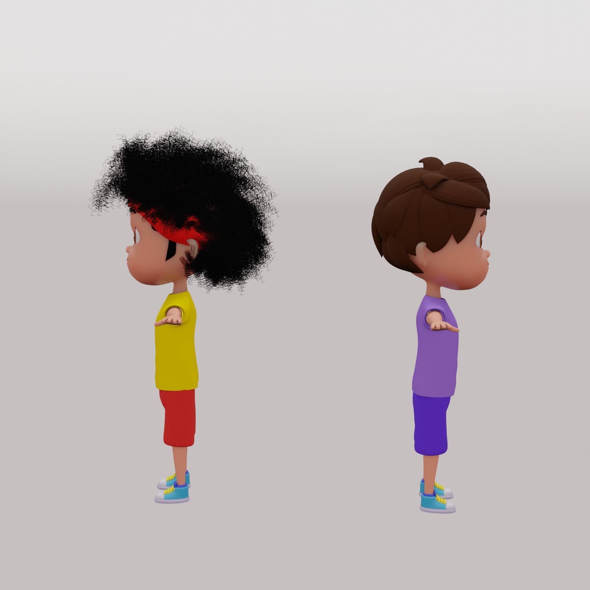 Kaddu Paddu Cartoon Character no copyright Low-poly 3D model_3