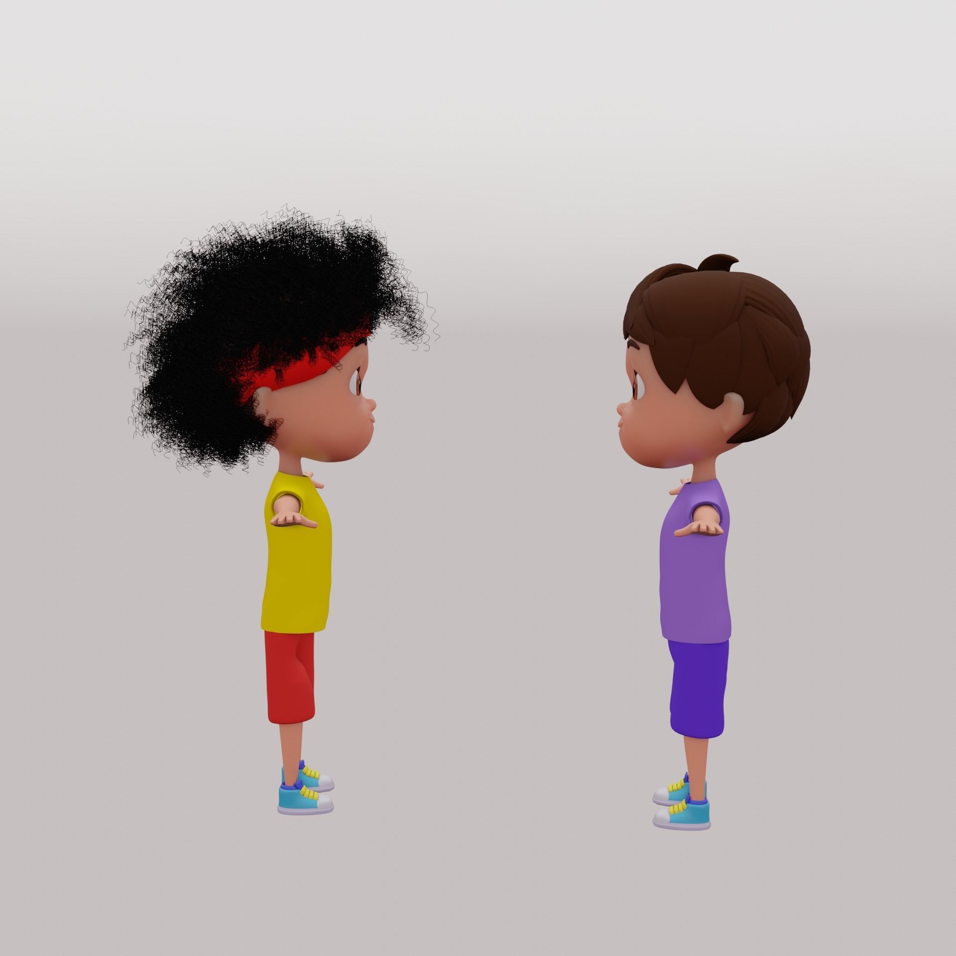 Kaddu Paddu Cartoon Character no copyright Low-poly 3D model_2