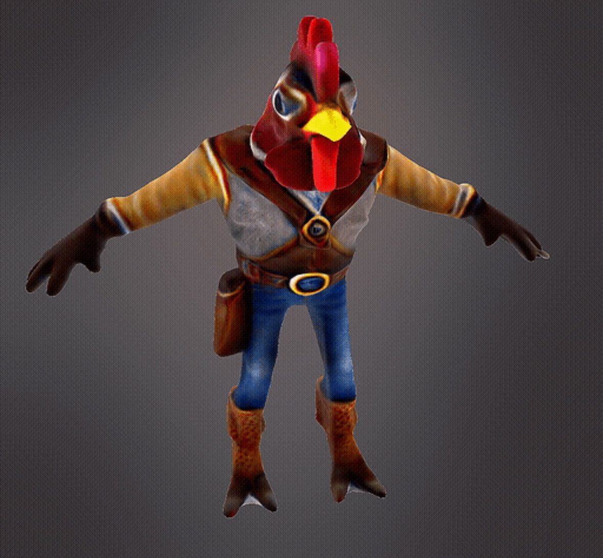 Cowboy Chicken 3D print model_1