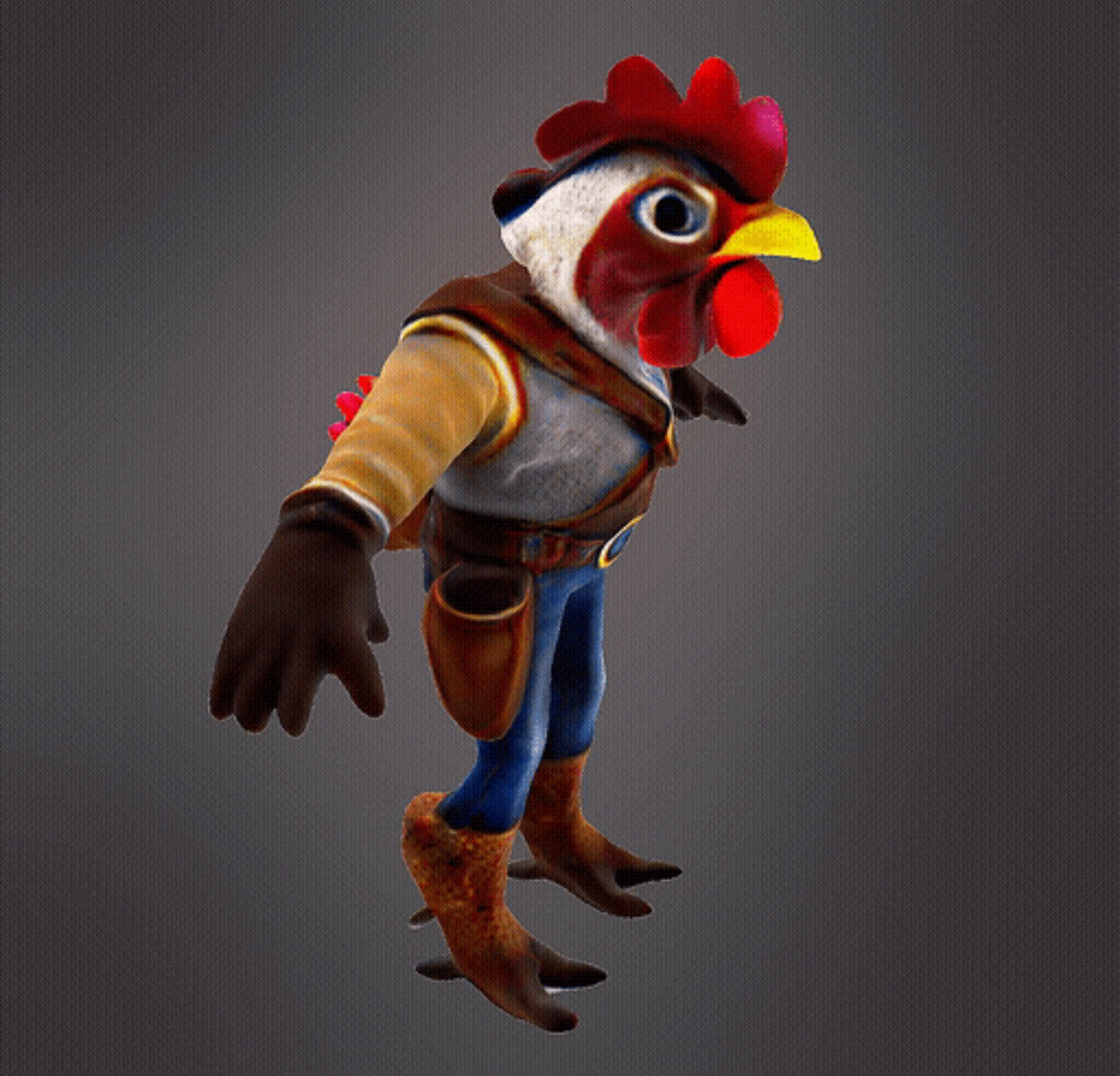 Cowboy Chicken 3D print model_2