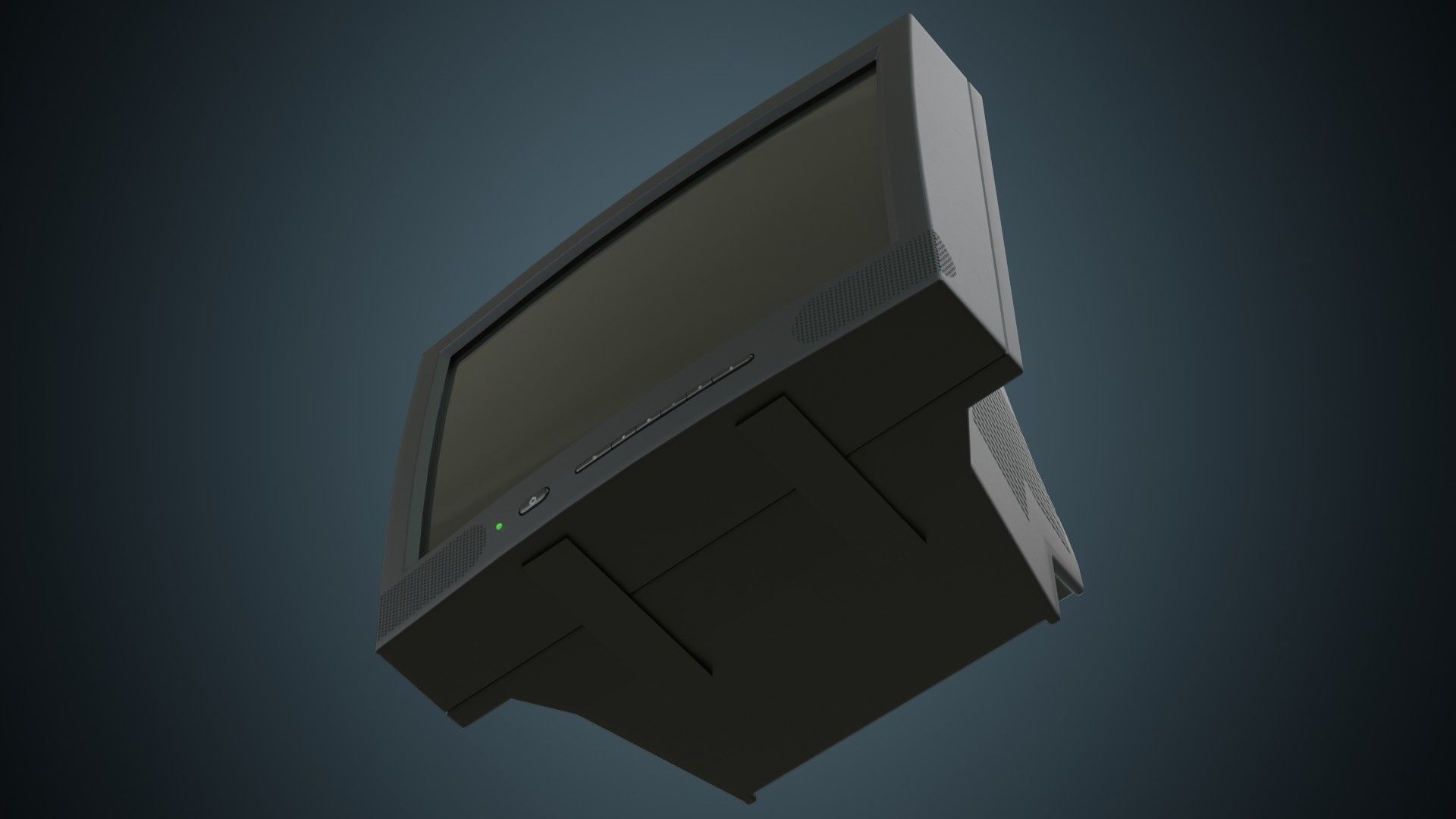 CRT Television 1A Low-poly 3D model_4