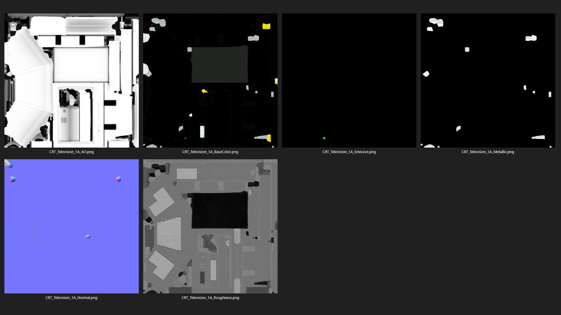CRT Television 1A Low-poly 3D model_8