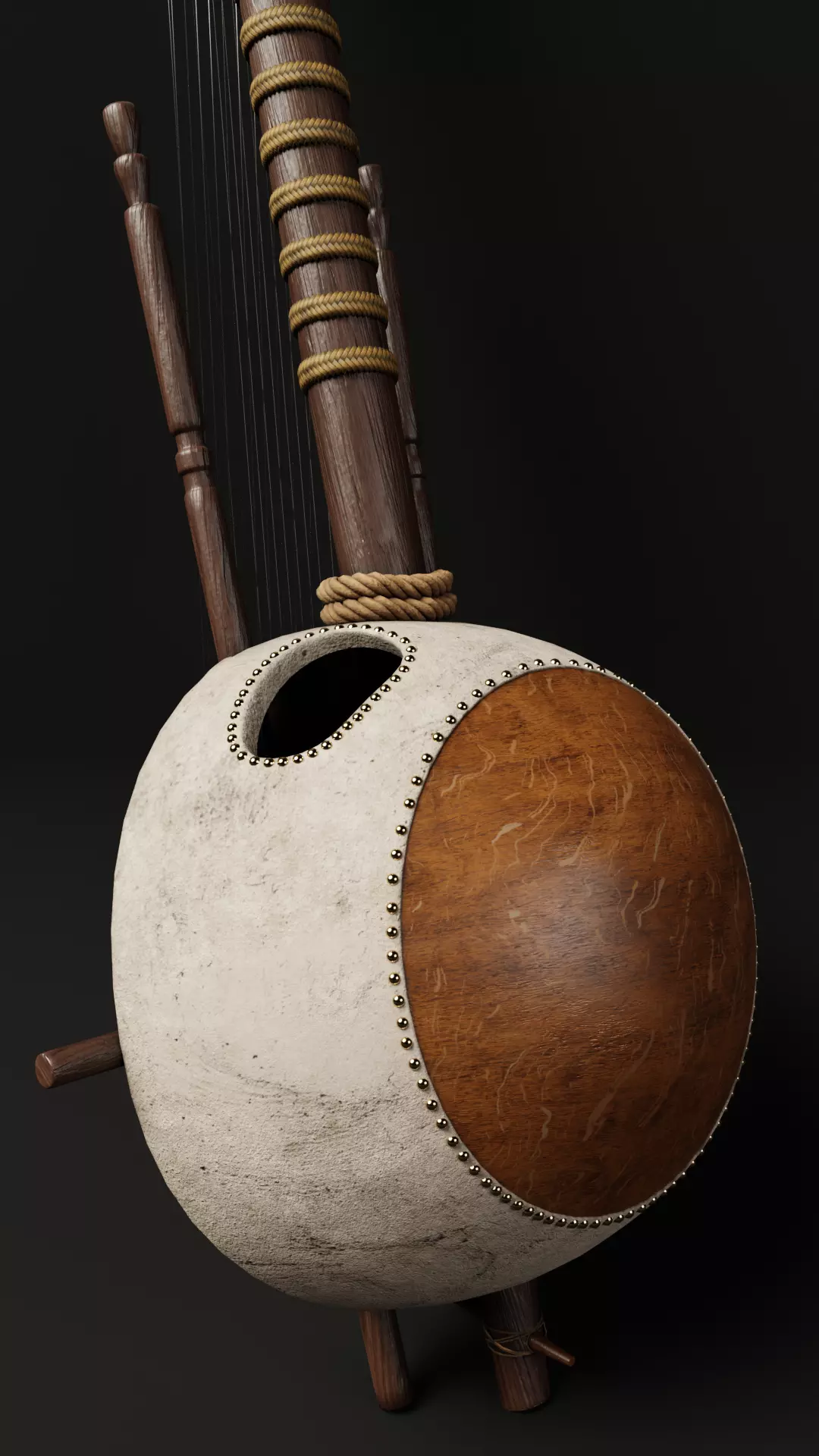 Kora - African Musical Instrument 3D model_4