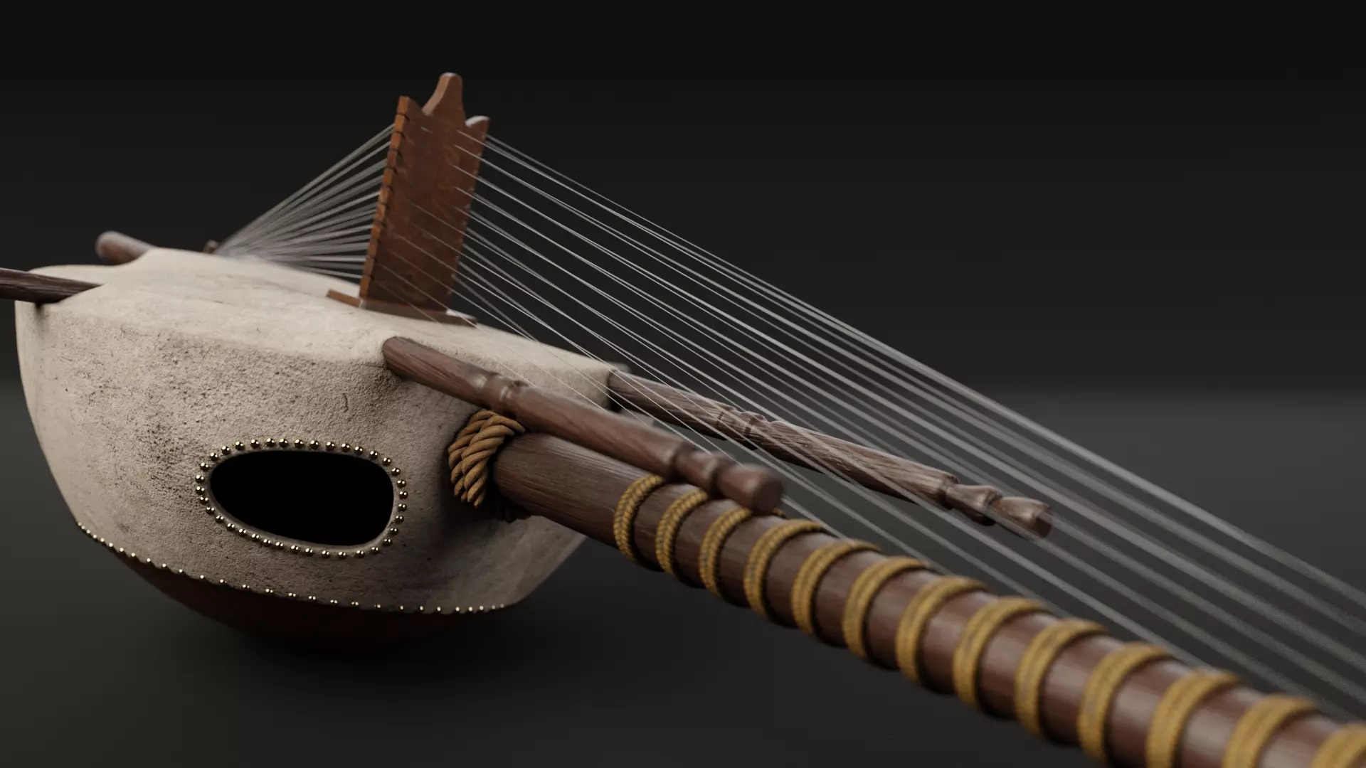 Kora - African Musical Instrument 3D model_0