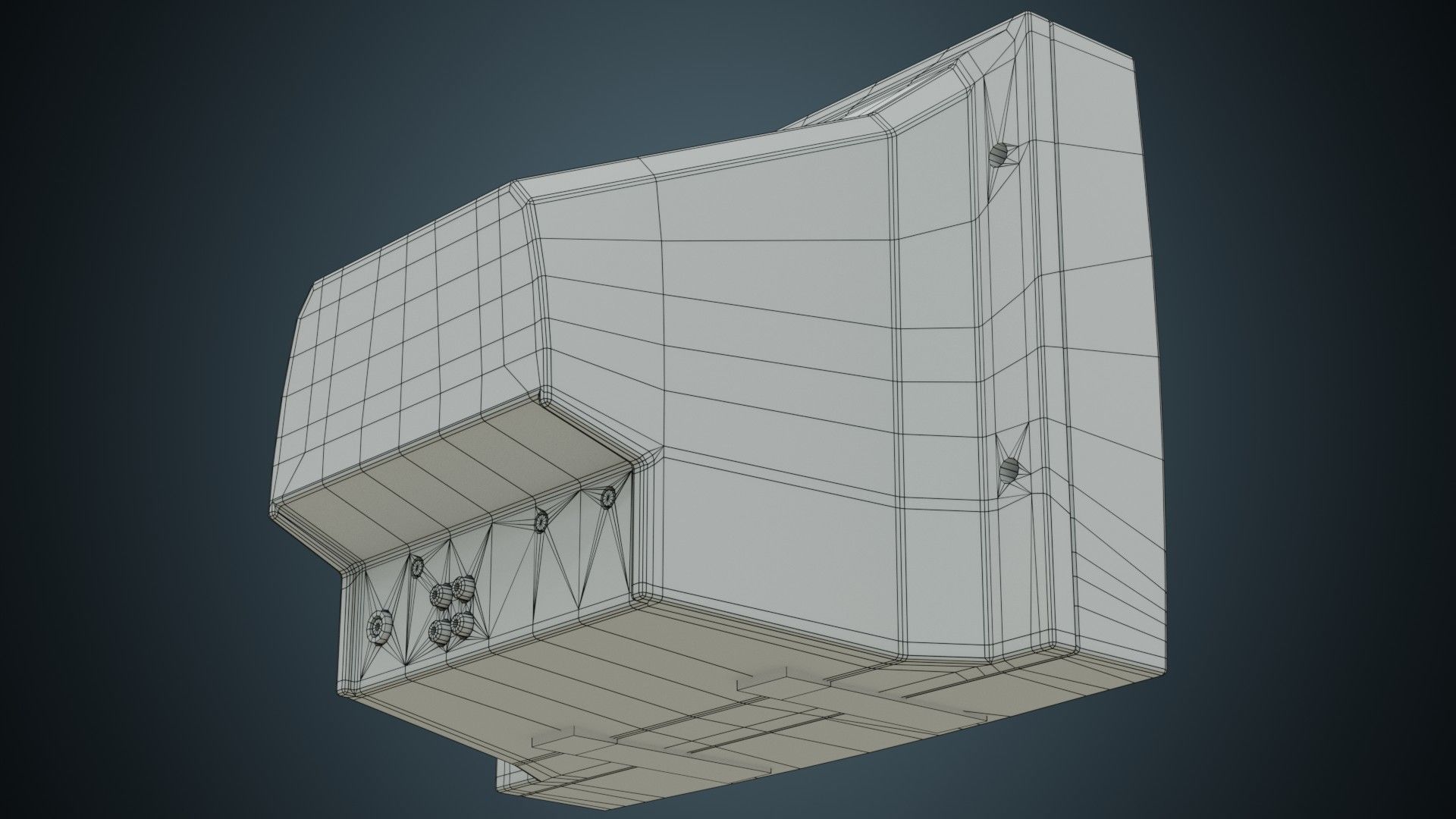 CRT Television 1B Low-poly 3D model_6