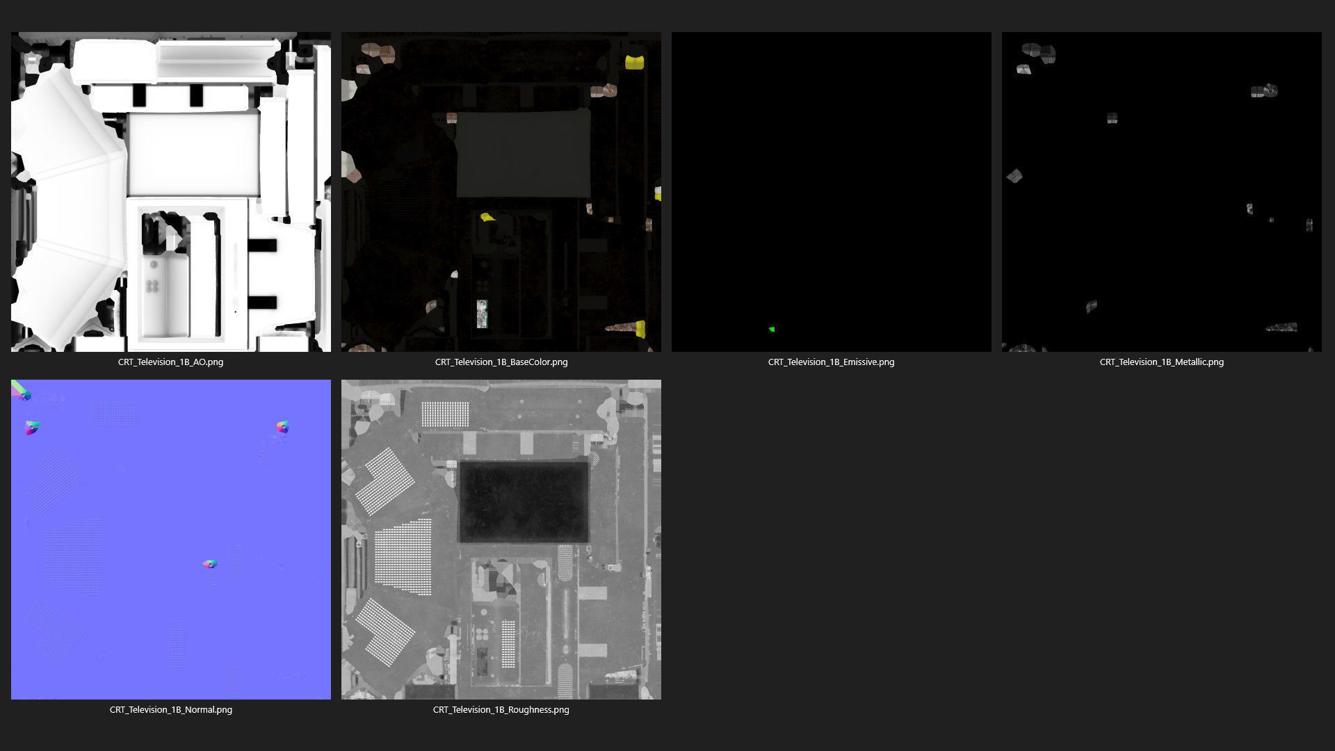 CRT Television 1B Low-poly 3D model_8