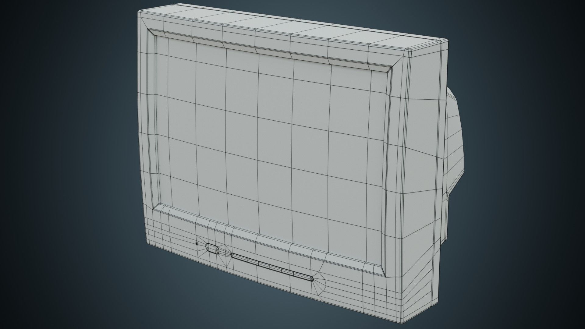CRT Television 1 Basic Low-poly 3D model_5