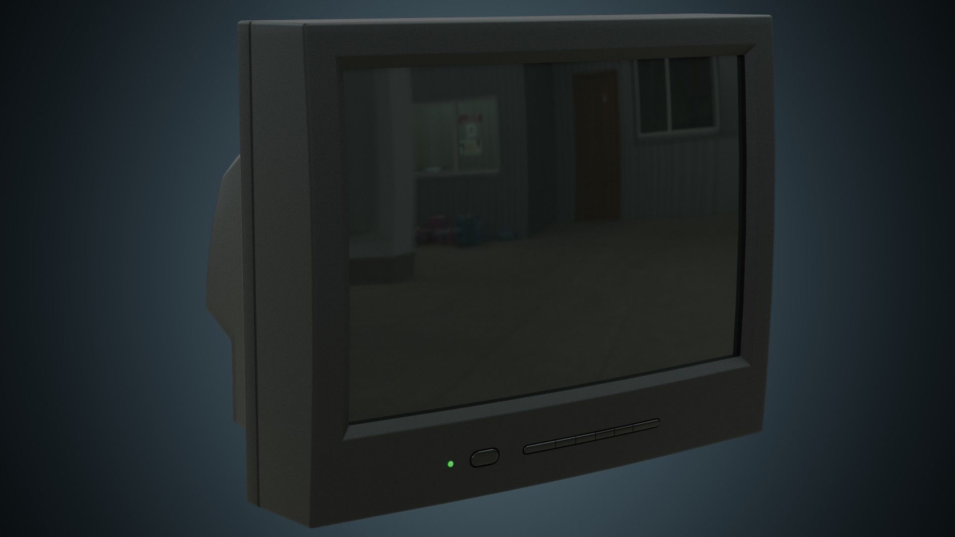 CRT Television 1 Basic Low-poly 3D model_1