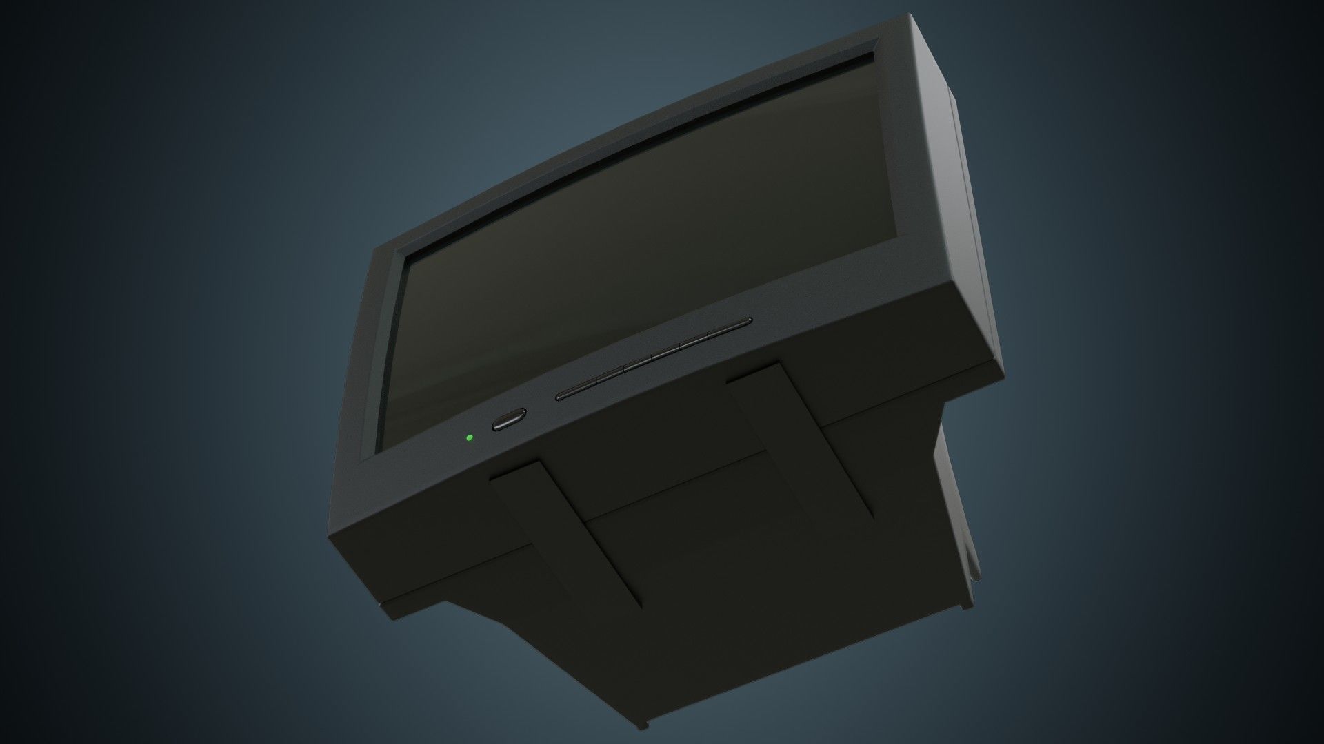 CRT Television 1 Basic Low-poly 3D model_4