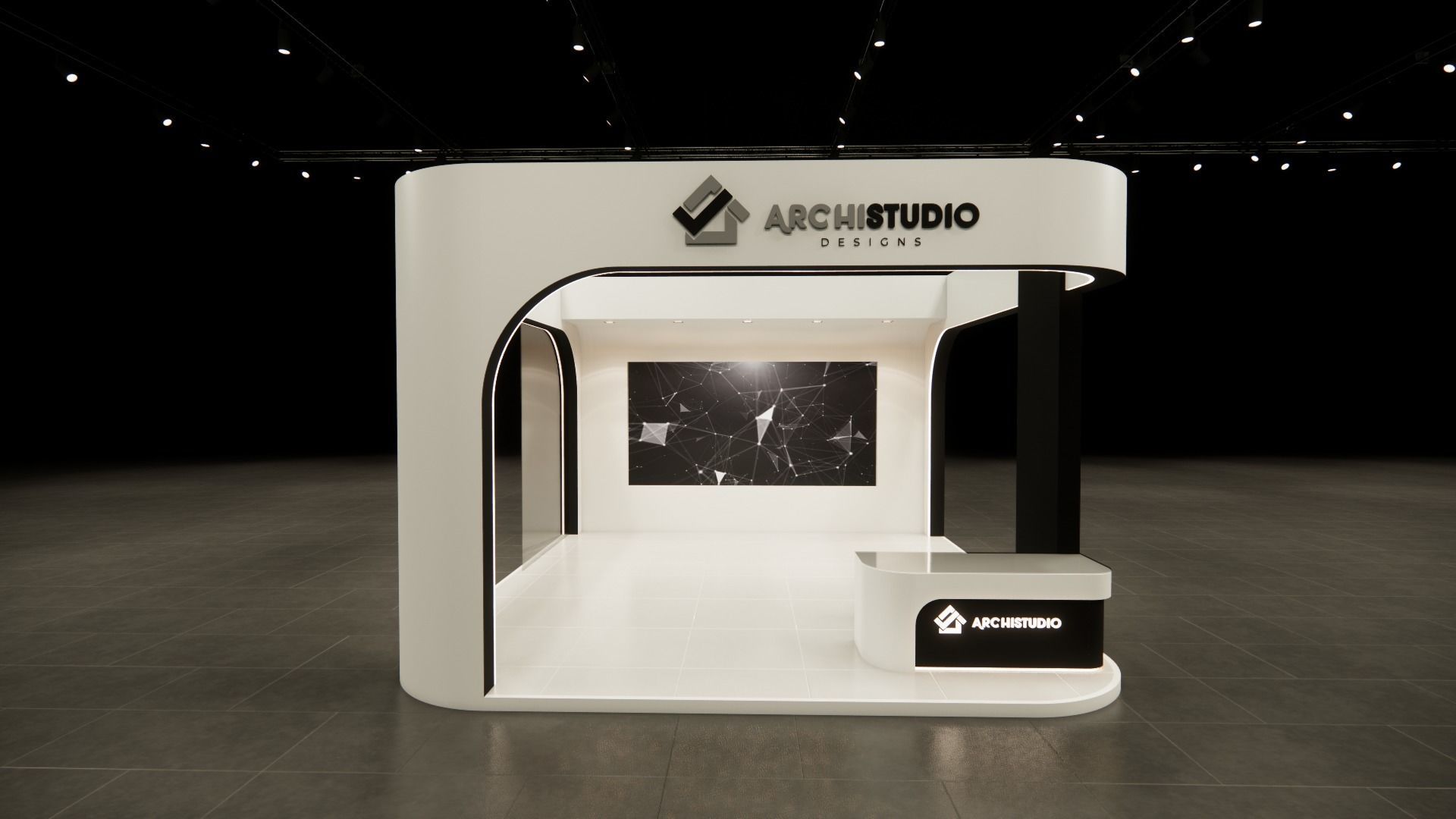 Exhibition booth design 3D model 6m x 7m 3D model_1
