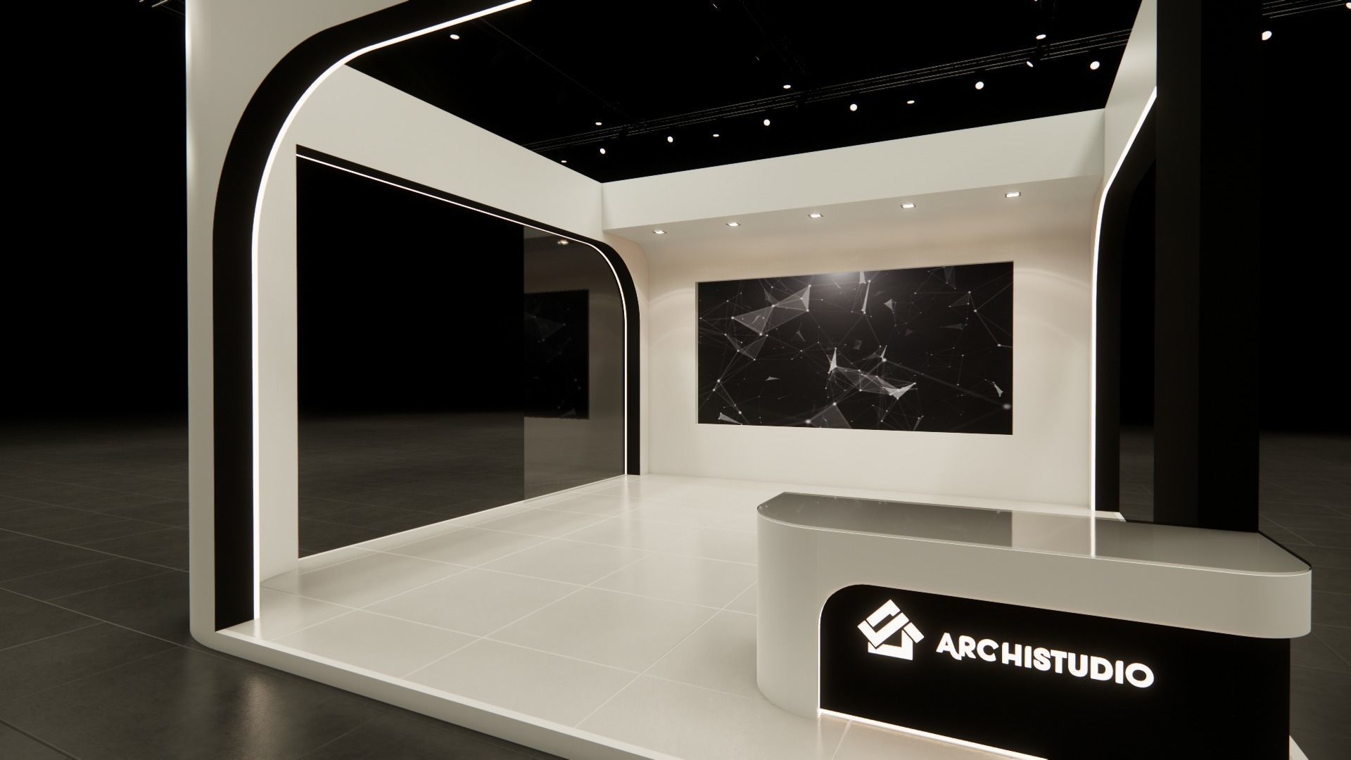 Exhibition booth design 3D model 6m x 7m 3D model_4