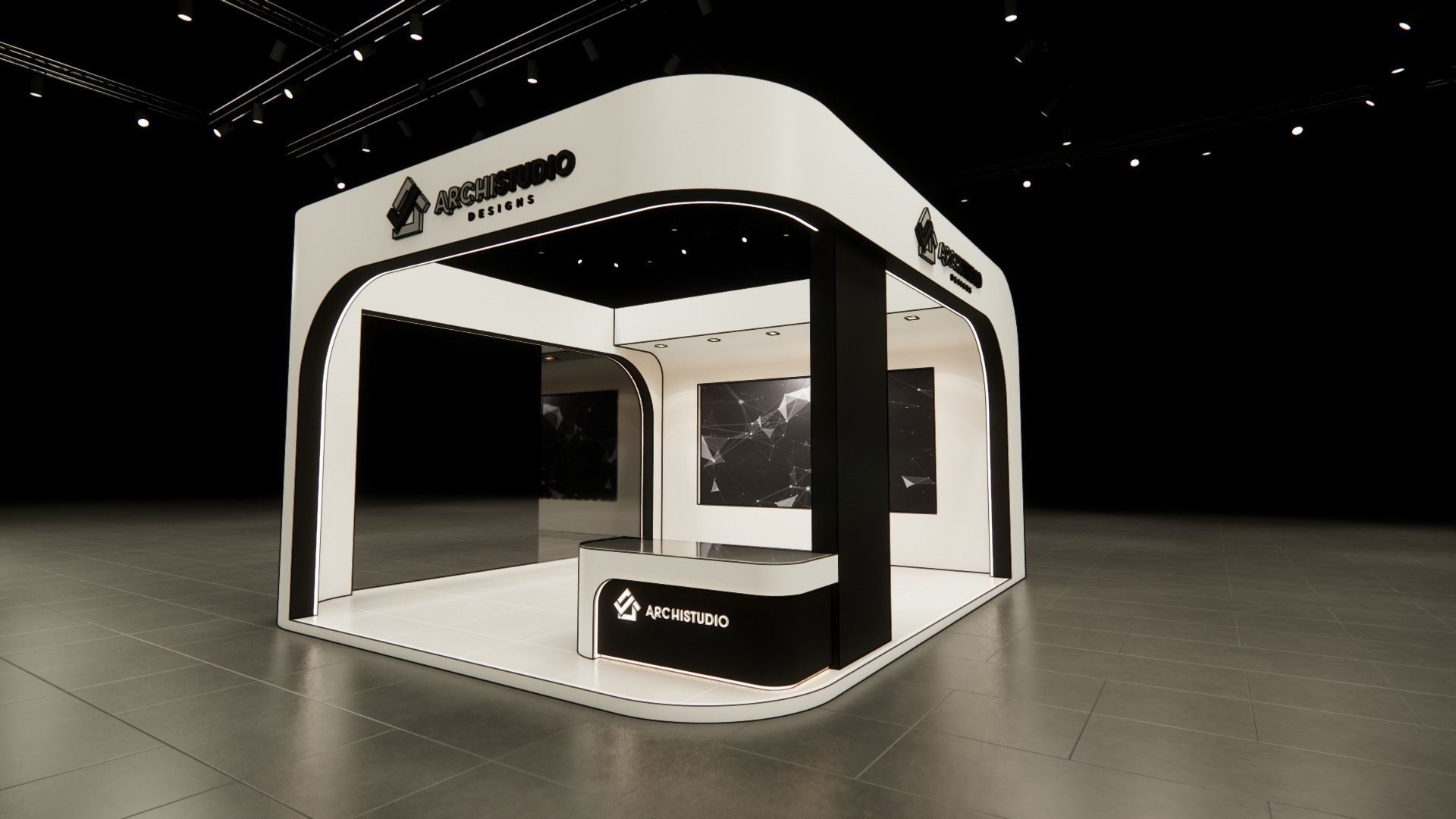 Exhibition booth design 3D model 6m x 7m 3D model_7
