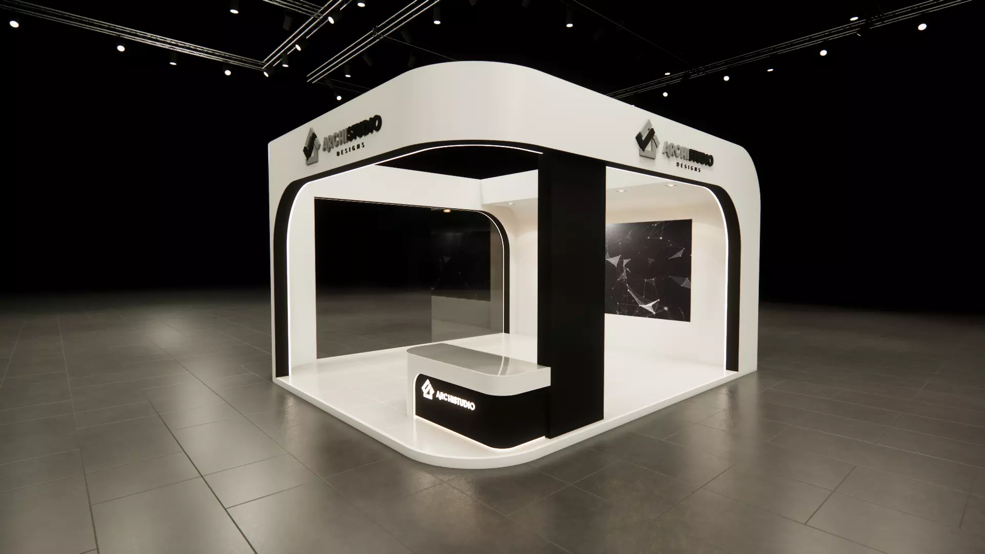 Exhibition booth design 3D model 6m x 7m 3D model_0