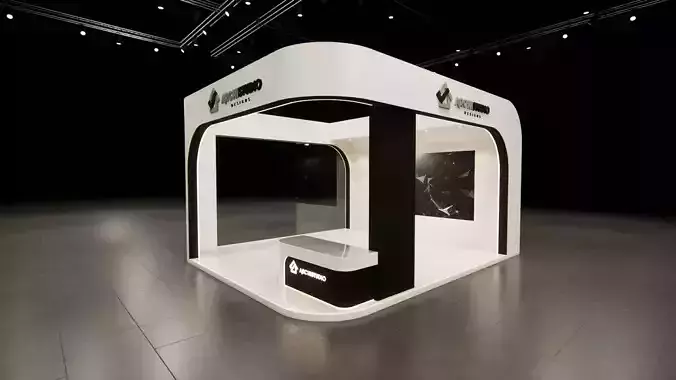 Exhibition booth design 3D model 6m x 7m