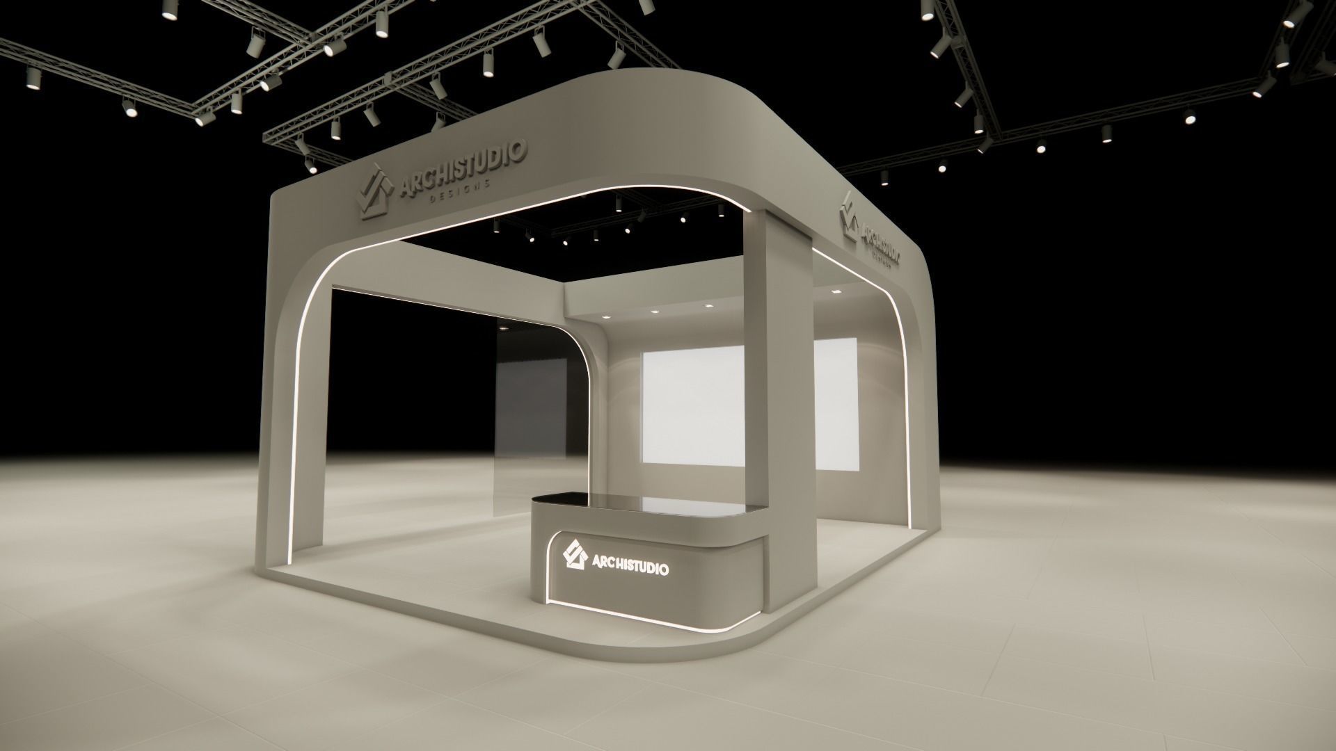Exhibition booth design 3D model 6m x 7m 3D model_5