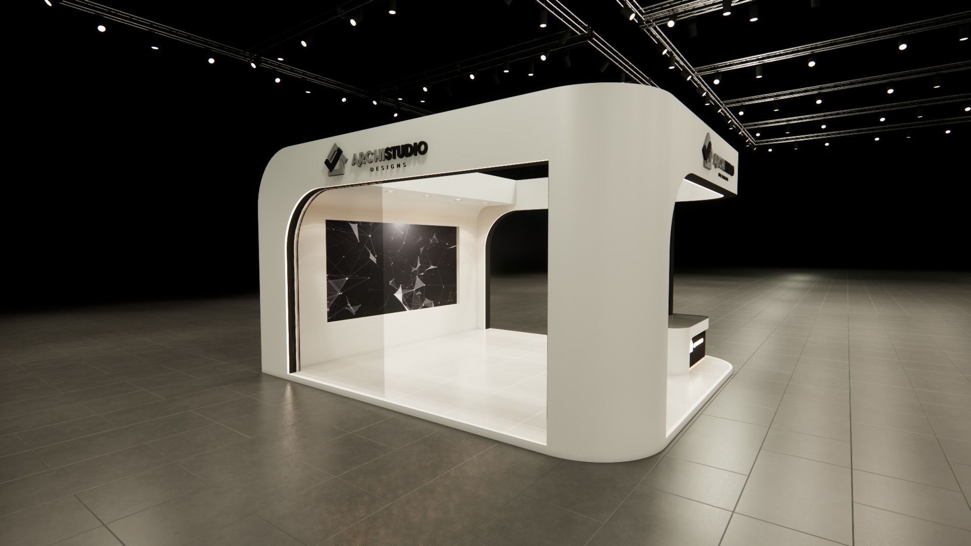 Exhibition booth design 3D model 6m x 7m 3D model_2