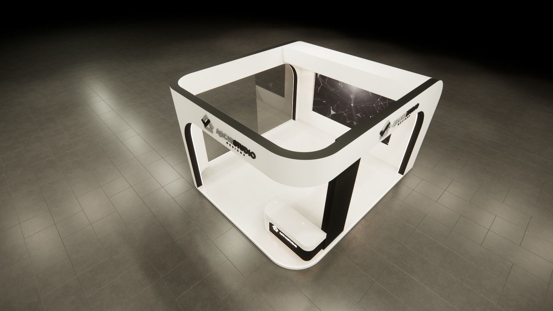 Exhibition booth design 3D model 6m x 7m 3D model_3