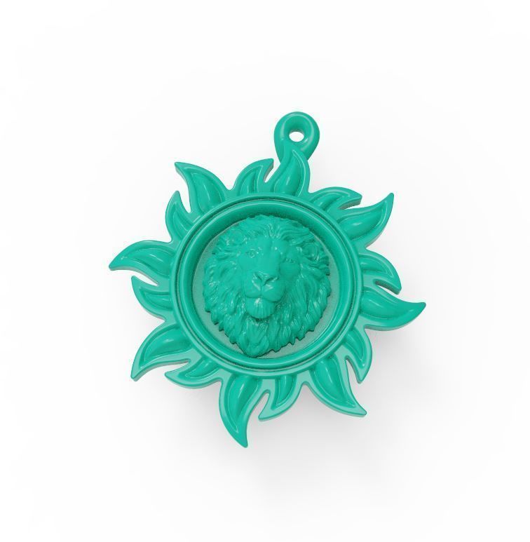 lion pendant 3D print model_4