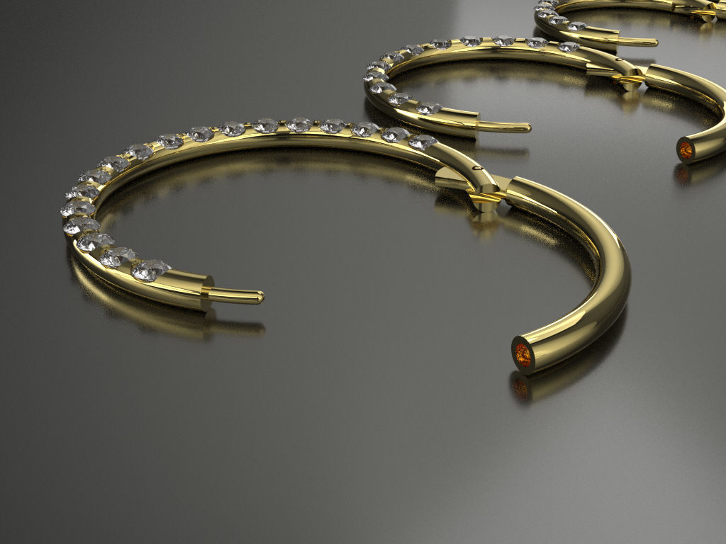 Pac 4 sizes Segment ear and nose ring Piercing Helix Tragus 3D print model_4