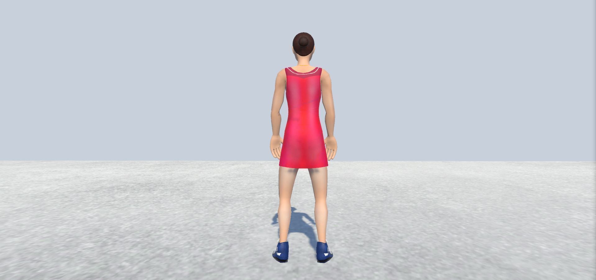 Female avatar  Low-poly 3D model_2