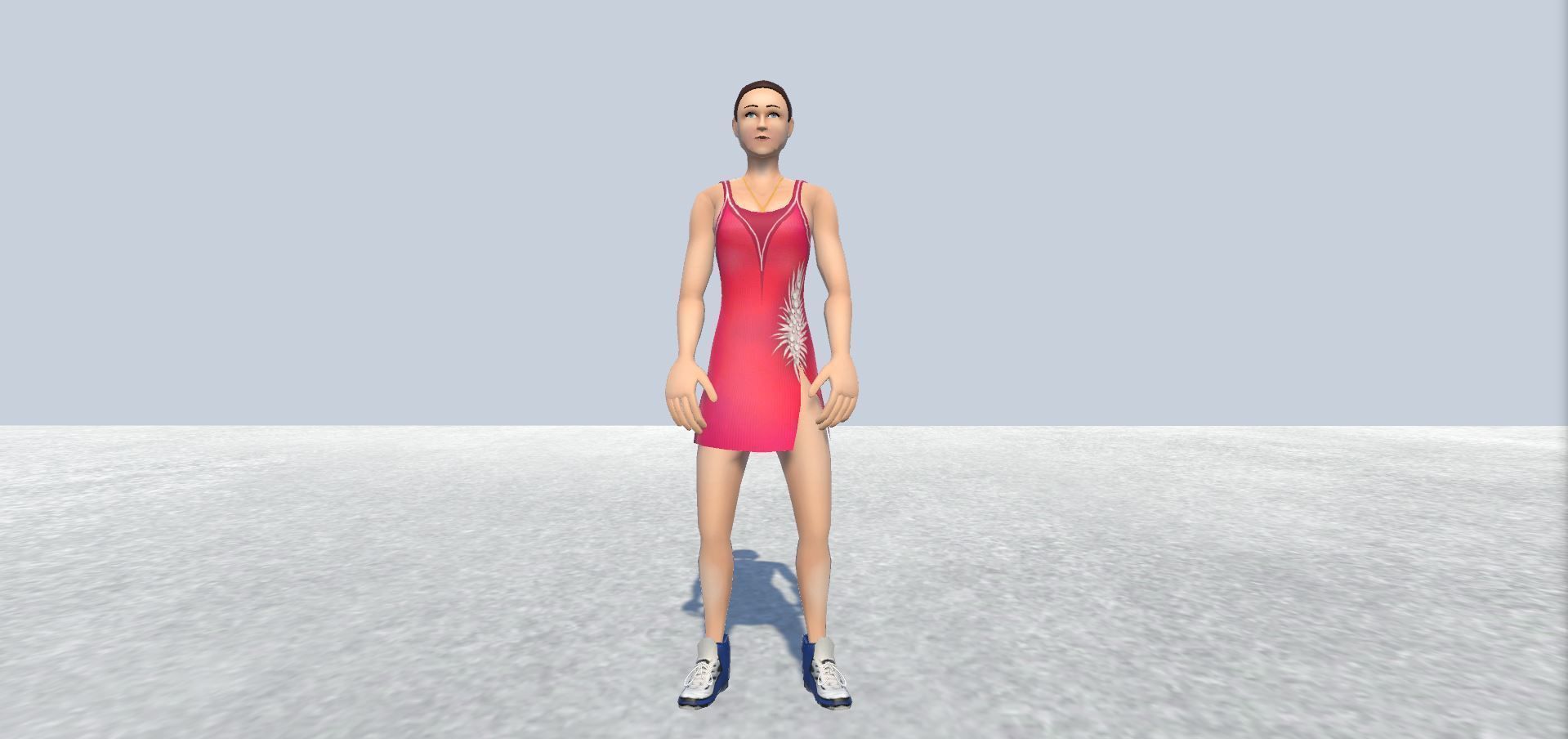 Female avatar  Low-poly 3D model_3