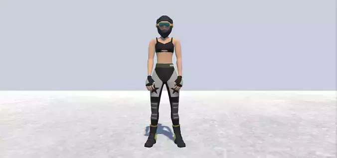 Dirt Biker lady 2  Low-poly 3D model