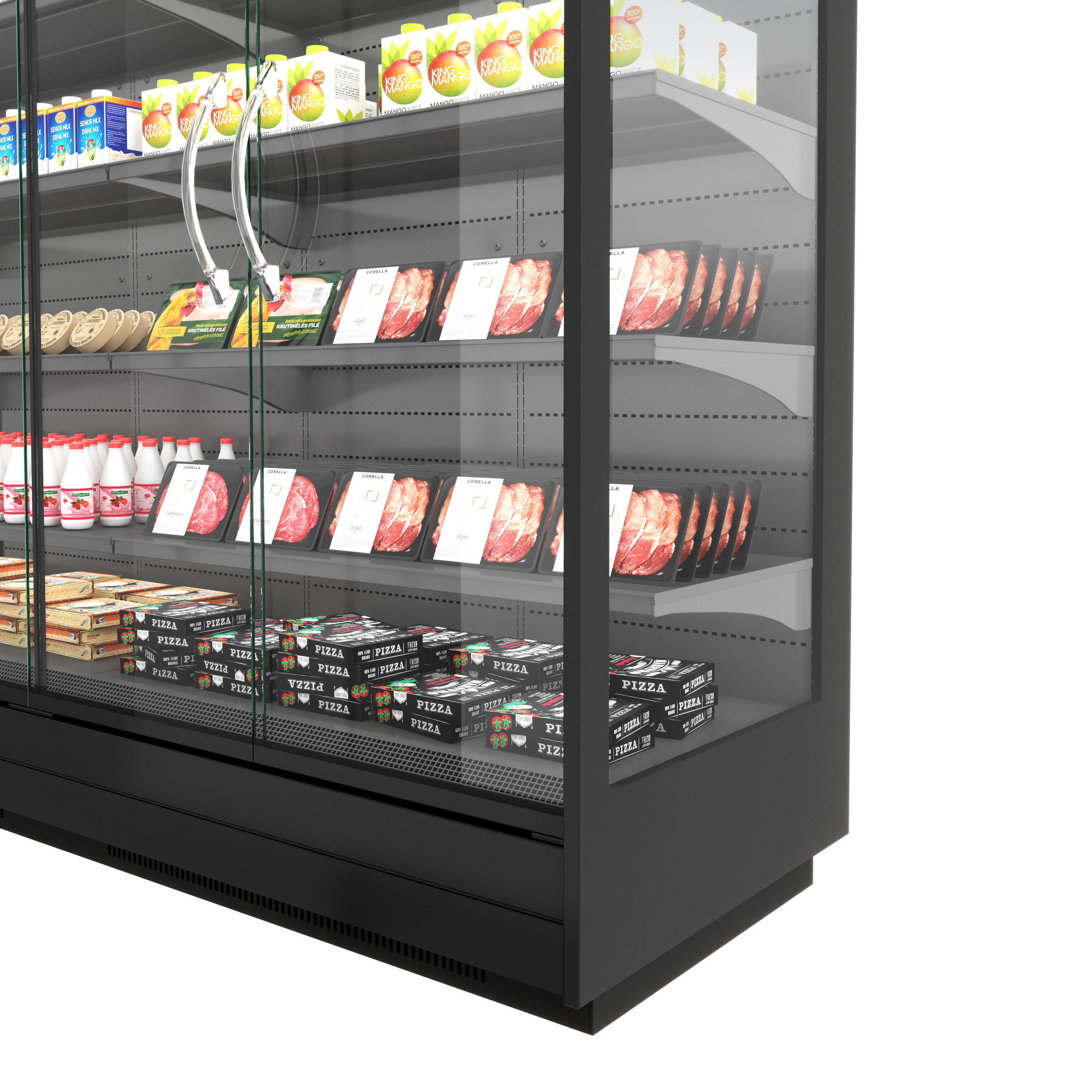 Vertical refrigerated cabinet Osaka 3 3D model_2