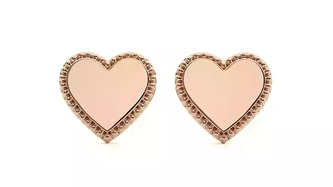Heart Love Valentine Light wt Plain Gold Earrings Studs 3dm stl 3D print model Heart Love Valentine Light wt Plain Gold Earrings Studs 3dm stl 3D print model