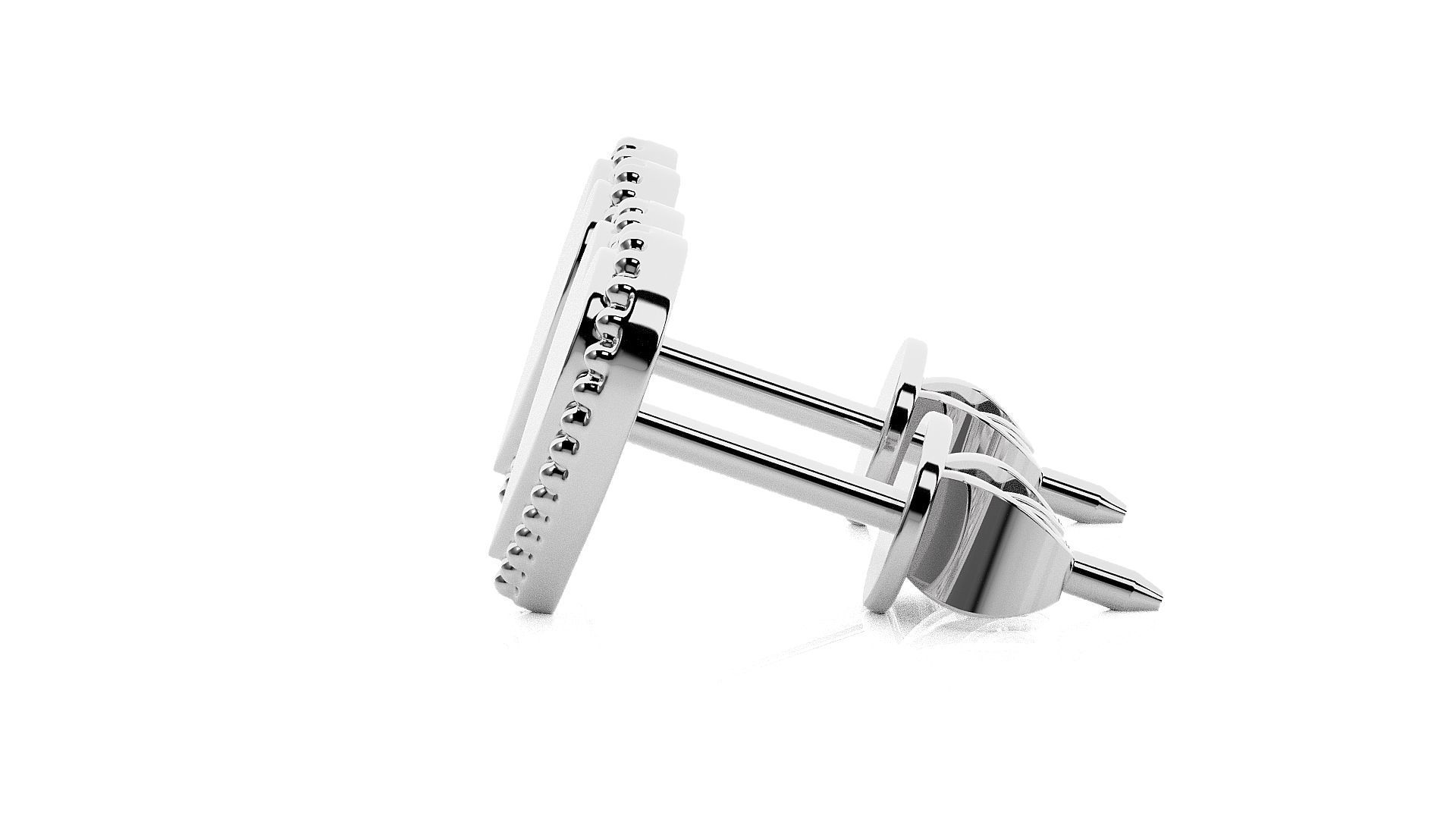 Heart Love Valentine Light wt Plain Gold Earrings Studs 3dm stl 3D print model_8