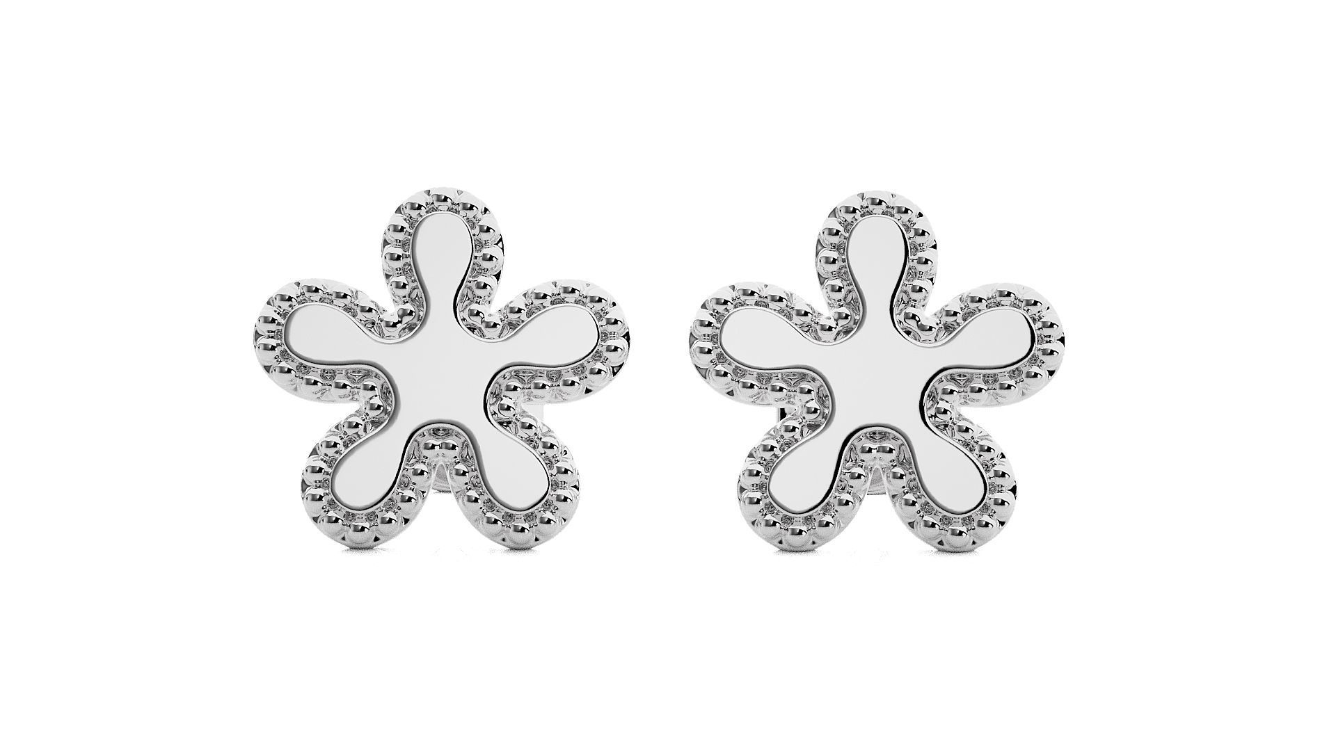 Light wt Plain Gold Earrings Studs 3dm stl ply glb gltf mtl 3mf 3D print model_1