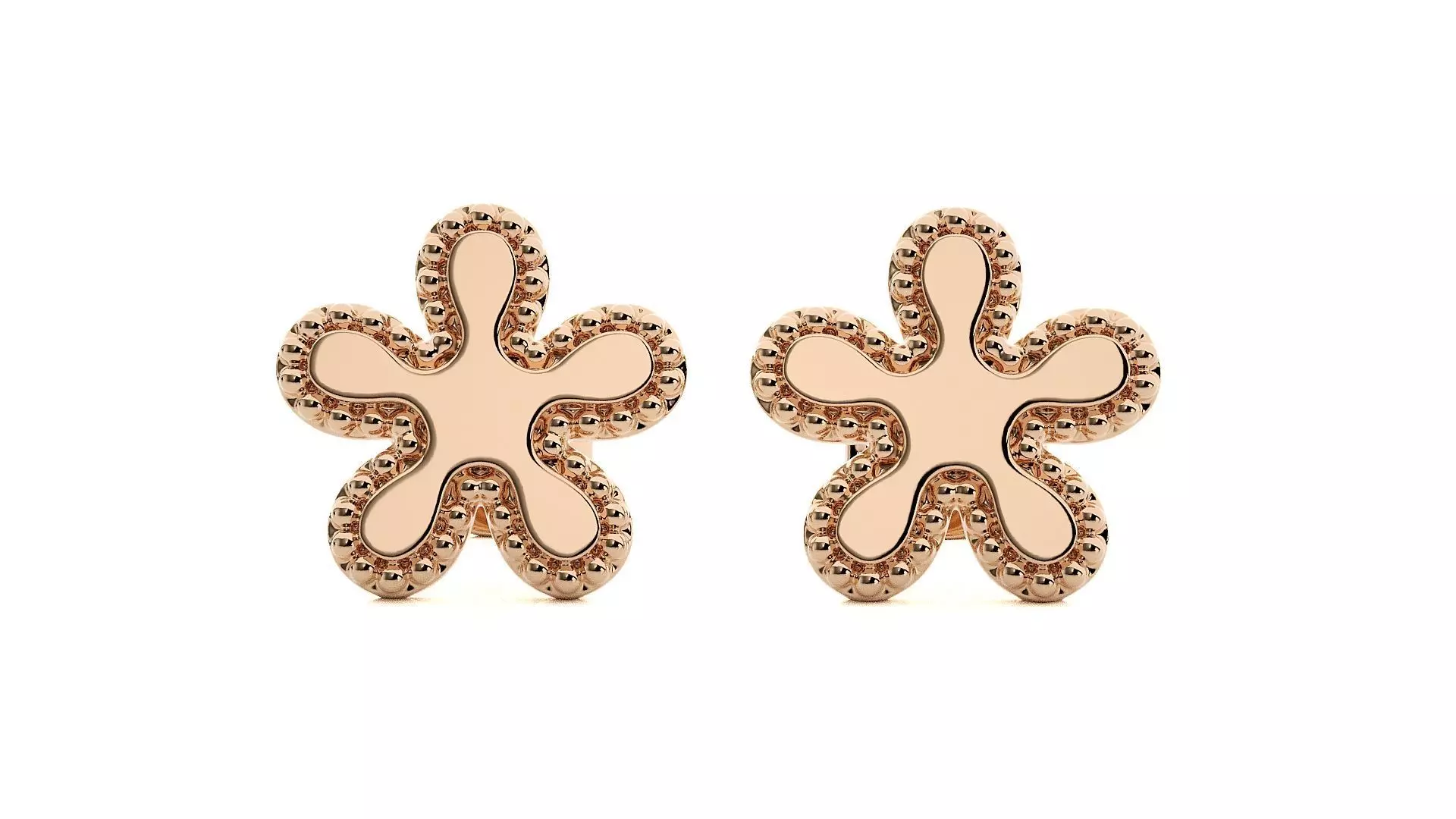 Light wt Plain Gold Earrings Studs 3dm stl ply glb gltf mtl 3mf 3D print model_0