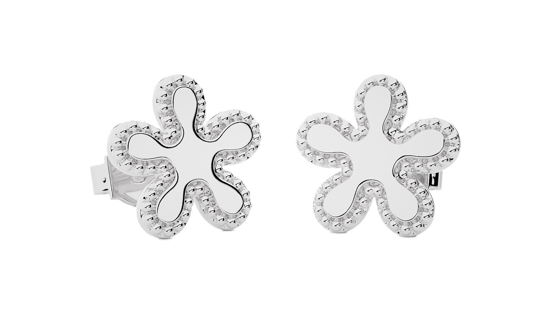 Light wt Plain Gold Earrings Studs 3dm stl ply glb gltf mtl 3mf 3D print model_9