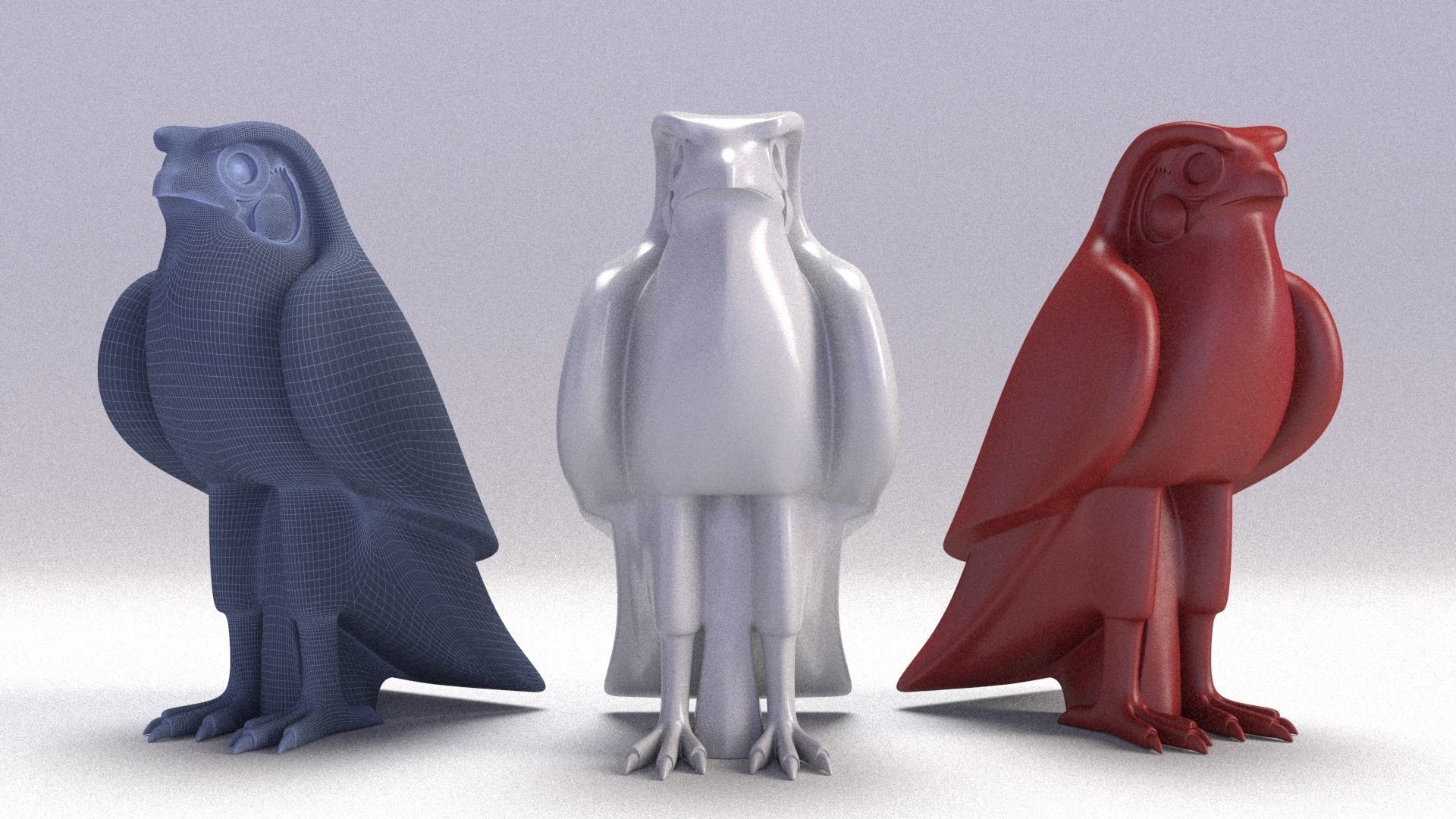 HORUS - THE CURIOUS EGYPTIAN GOD OF THE SKY Low-poly 3D model_6