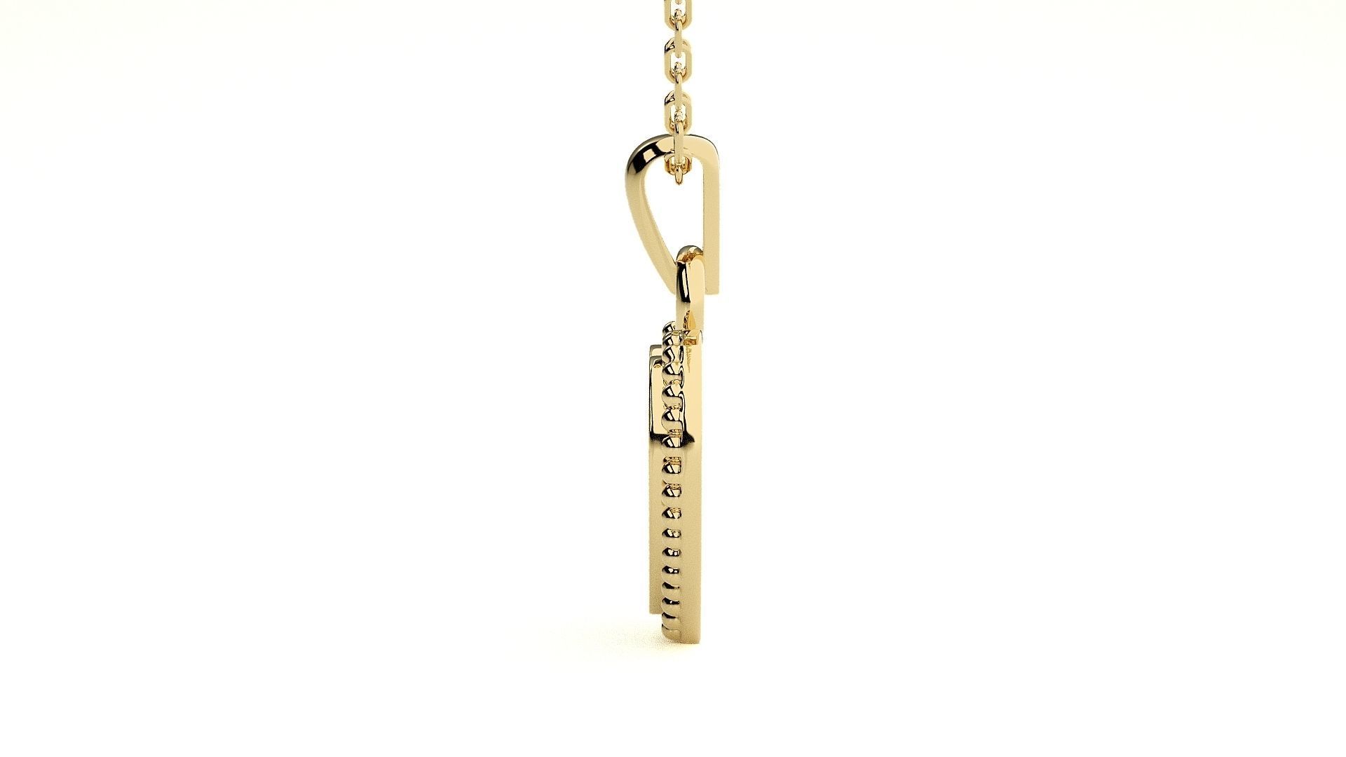 Heart Love Valentine Light wt Plain Gold Pendant 3dm stl ply glb 3D print model_11