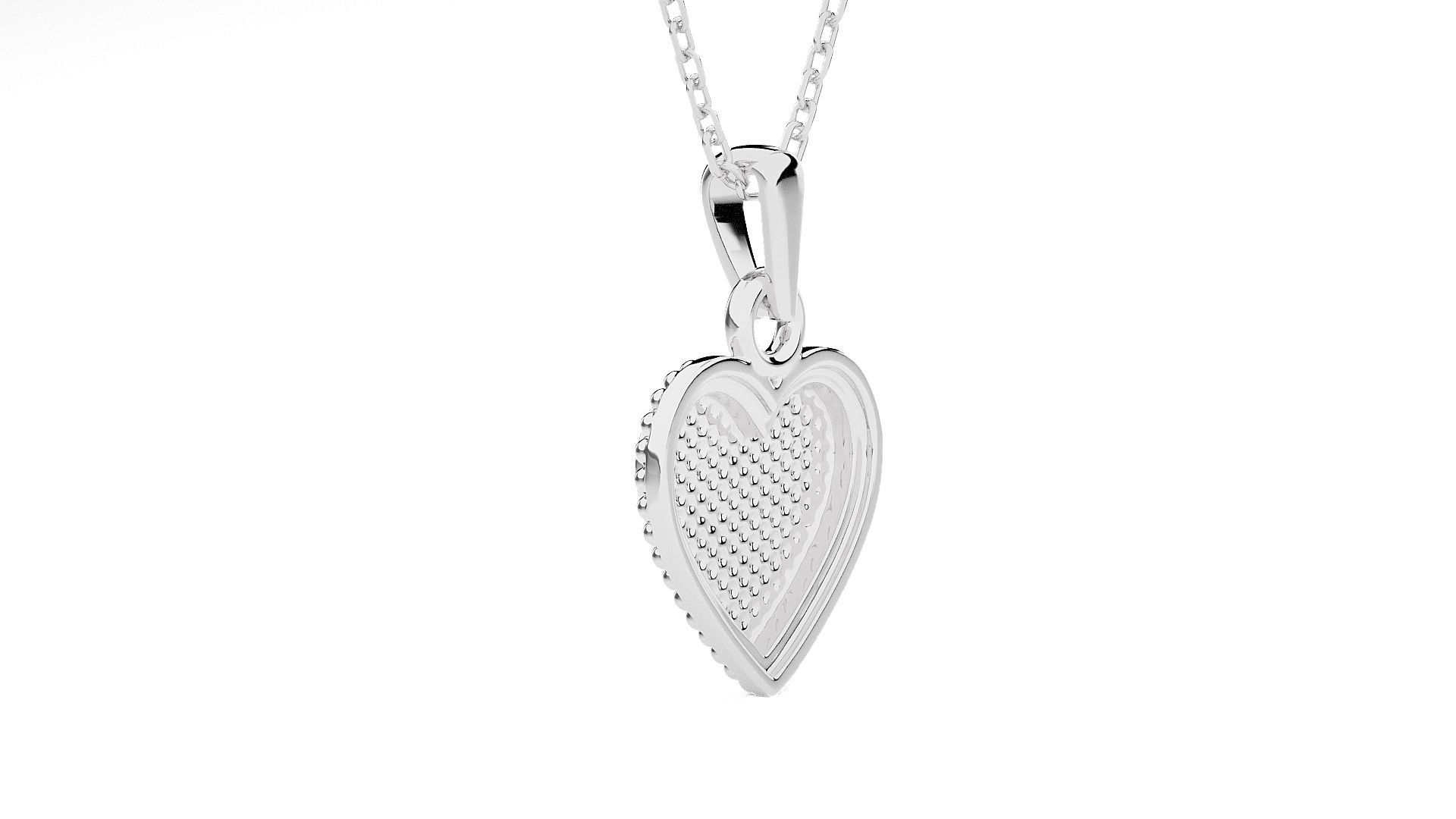 Heart Love Valentine Light wt Plain Gold Pendant 3dm stl ply glb 3D print model_9