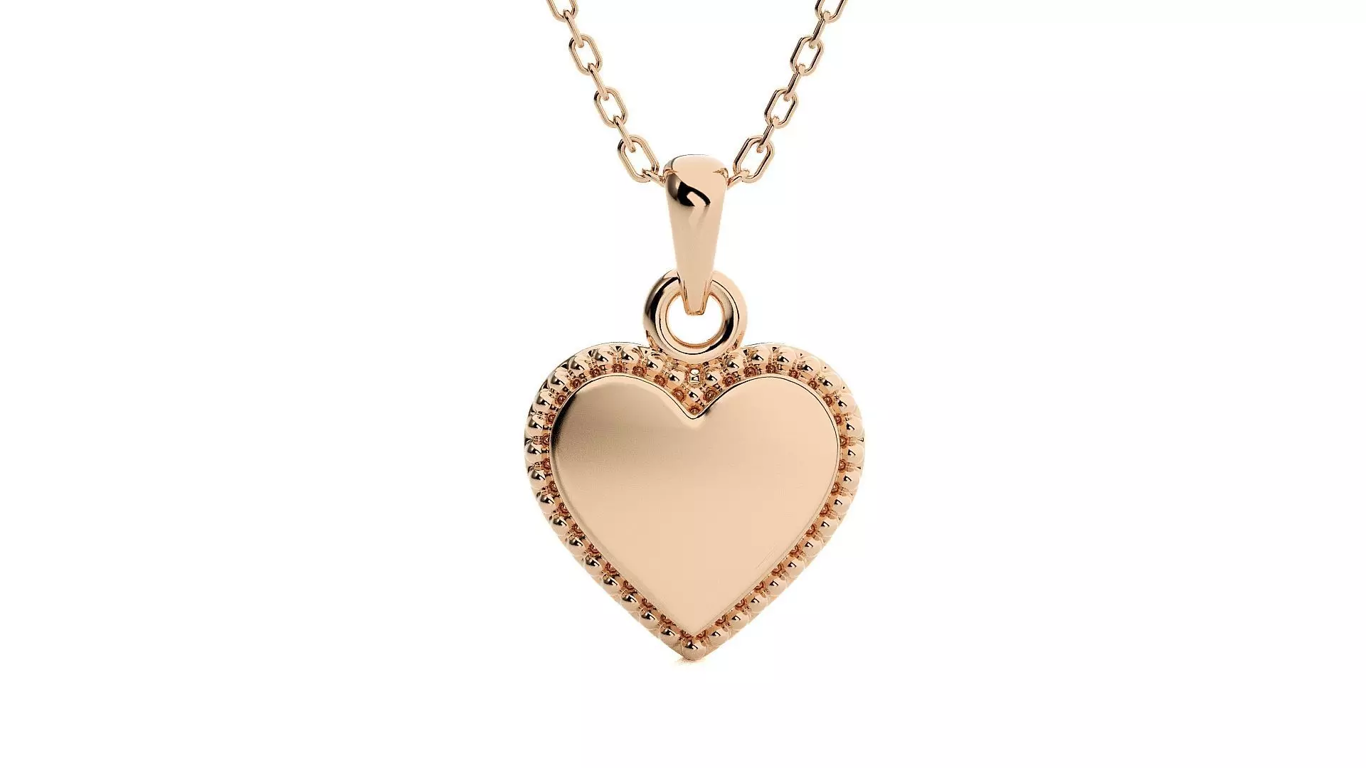 Heart Love Valentine Light wt Plain Gold Pendant 3dm stl ply glb 3D print model_0