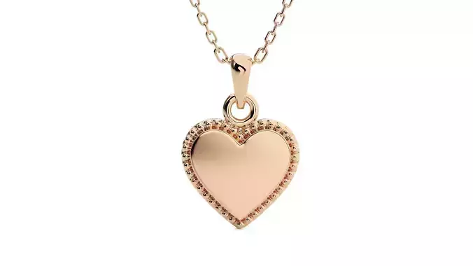 Heart Love Valentine Light wt Plain Gold Pendant 3dm stl ply glb