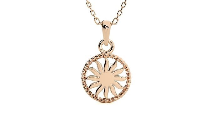 Sun Light wt Plain Gold Pendant 3dm stl ply glb gltf mtl 3mf  3D print model