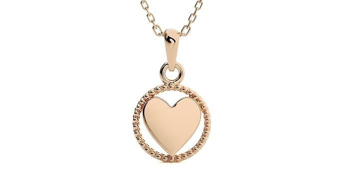 Heart Love Valentine Light wt Plain Gold Pendant 3dm stl ply glb 3D print model