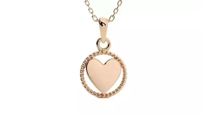 Heart Love Valentine Light wt Plain Gold Pendant 3dm stl ply glb