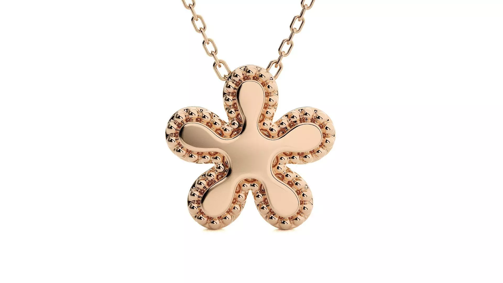 Blooming Flower Light wt Plain Gold Pendant 3dm stl ply glb  3D print model_0