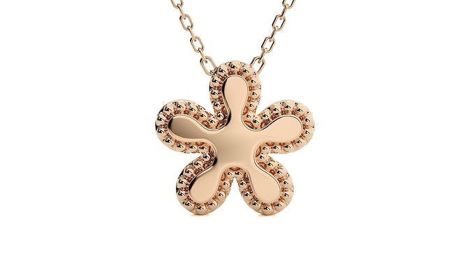 Blooming Flower Light wt Plain Gold Pendant 3dm stl ply glb  3D print model
