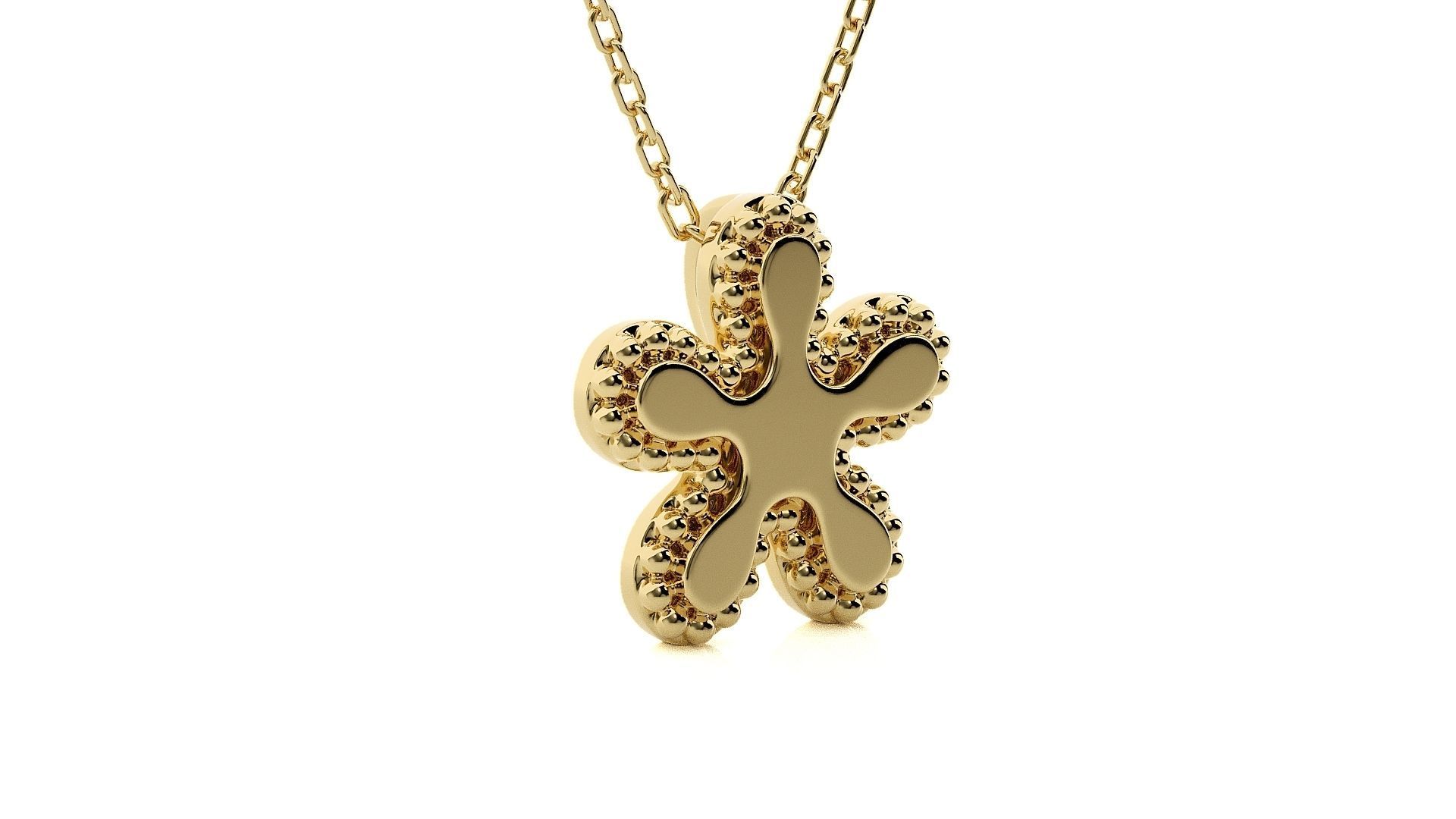 Blooming Flower Light wt Plain Gold Pendant 3dm stl ply glb  3D print model_10