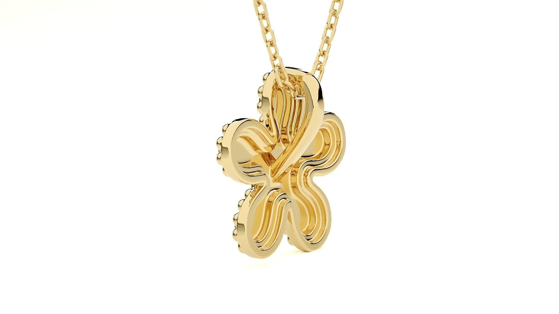 Blooming Flower Light wt Plain Gold Pendant 3dm stl ply glb  3D print model_12